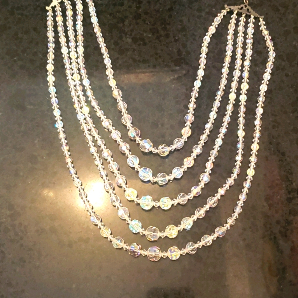 Estate Vintage Crystal Bead Necklace